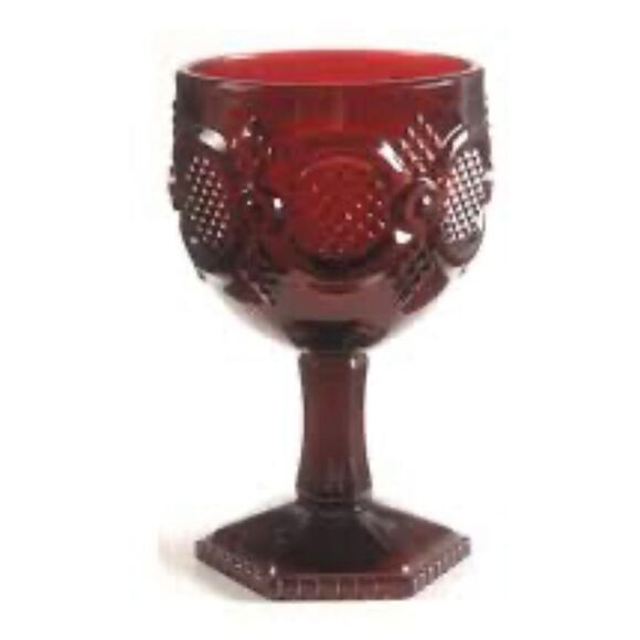 Avon 1979 Cape Cod 1876 Ruby Red Water Goblet Glass - - Picture 1 of 8